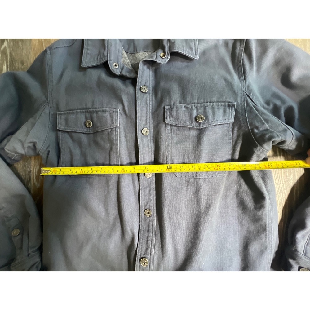 Duluth Trading Co Shirt Jacket Mens Large Gray Excellent Fleece Lined Canvas - Picture 3 of 6